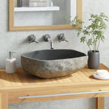 Vidaxl Washbasin Oval (45-53) X (34-41) CM řeky Stone