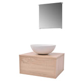 Vidaxl 3-delige badkamermeubelset met wastafel beige