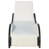 Vidaxl ligbed met kussen poly rattan zwart
