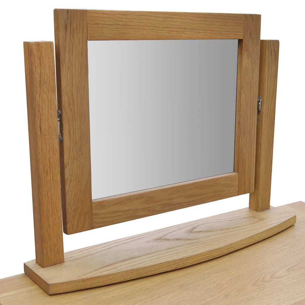 Vidaxl kaptafel met krukje massief eikenhout