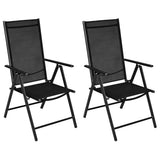 Vidaxl tuinstoelen inklapbaar 2 st aluminium en textileen zwart