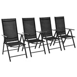 Vidaxl tuinstoelen inklapbaar 4 st aluminium en textileen zwart