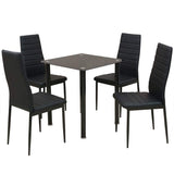 Vidaxl eetkamerset tafel en stoel zwart 5-delig