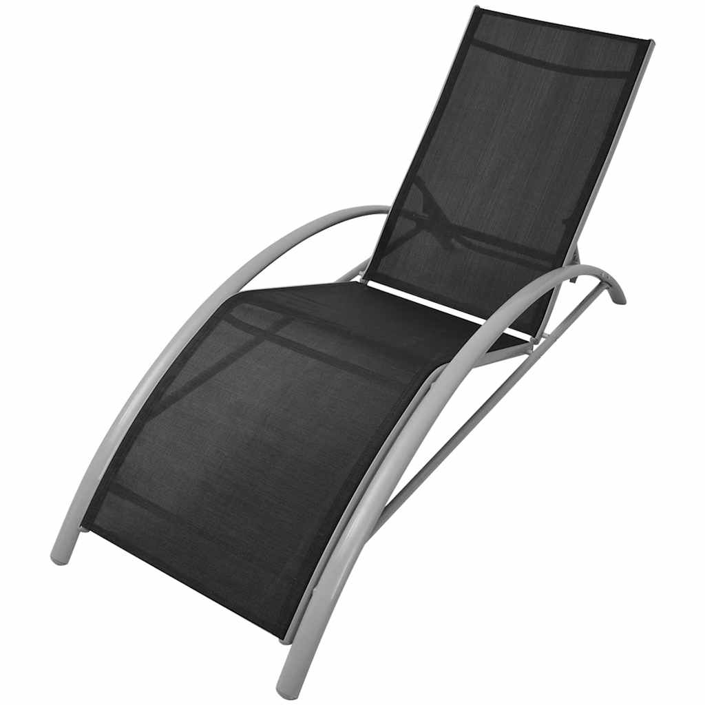 Vidaxl ligbed aluminium zwart