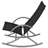 Vidaxl tuinschommelstoelen 2 st staal en textileen zwart