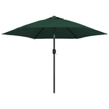 Vidaxl zweefparasol met led 3,5 m groen