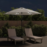Vidaxl zweefparasol met led 3 m zandwit