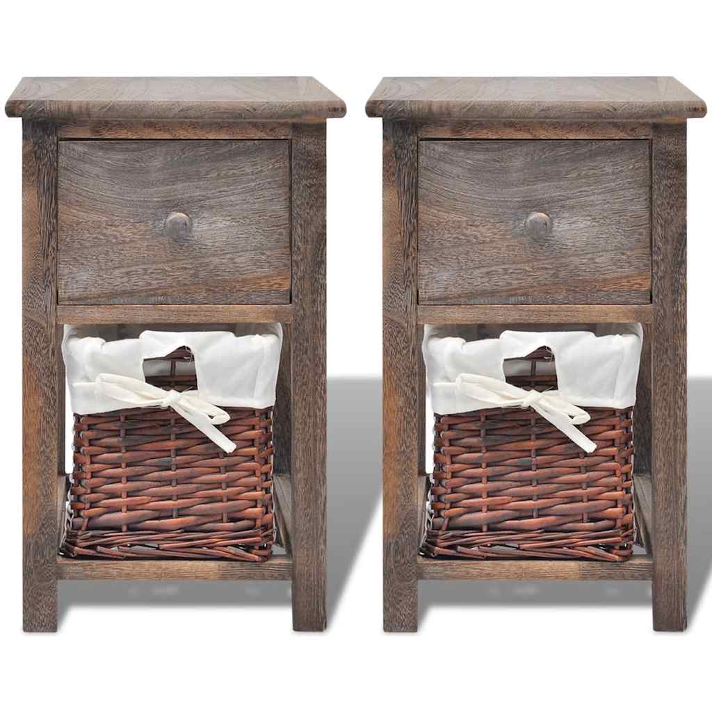 Vidaxl nachtkastjes 2 st hout bruin