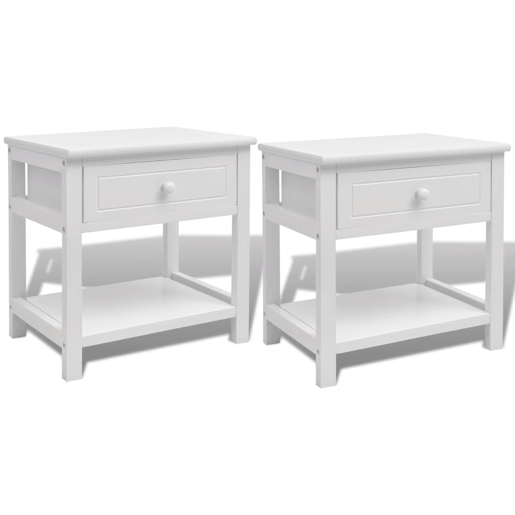 Vidaxl nachtkastjes 2 stuks hout wit