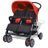 Vidaxl Twin Car Steel rojo y negro