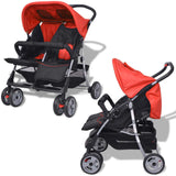 Vidaxl Twin Car Steel rojo y negro