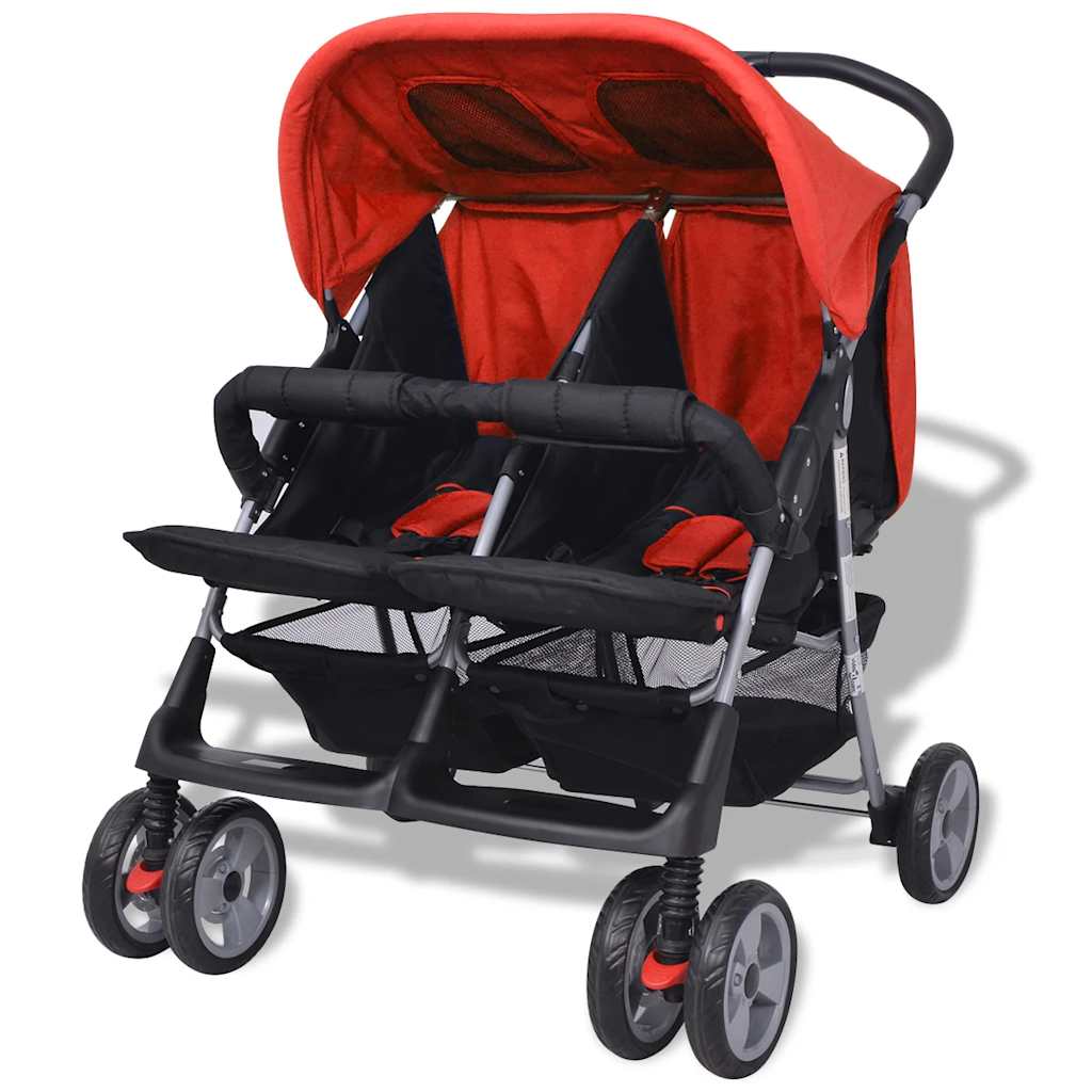 Vidaxl Twin Car Steel rojo y negro