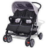 Vidaxl twin car steel gray and black