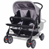 Vidaxl twin car steel gray and black