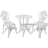 Vidaxl 3-delige bistroset gietaluminium wit