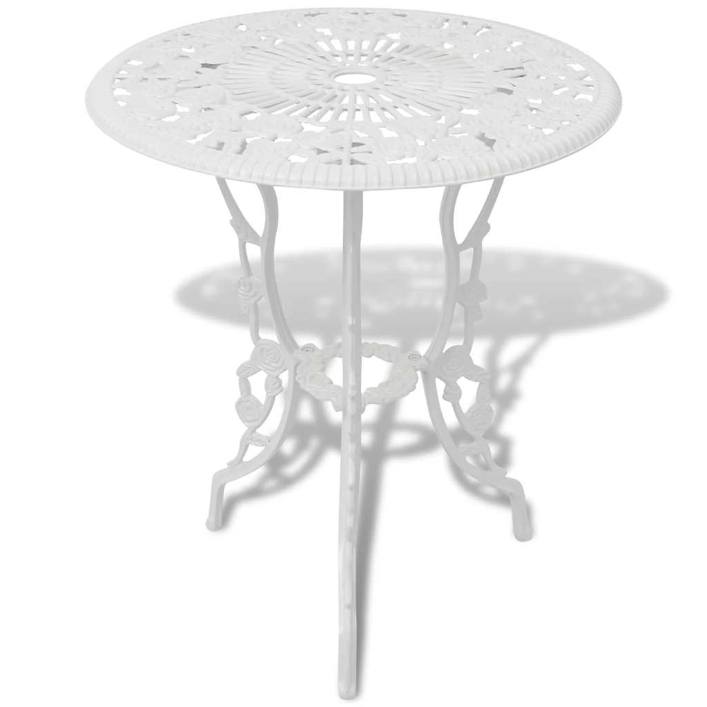 Vidaxl 3-delige bistroset gietaluminium wit