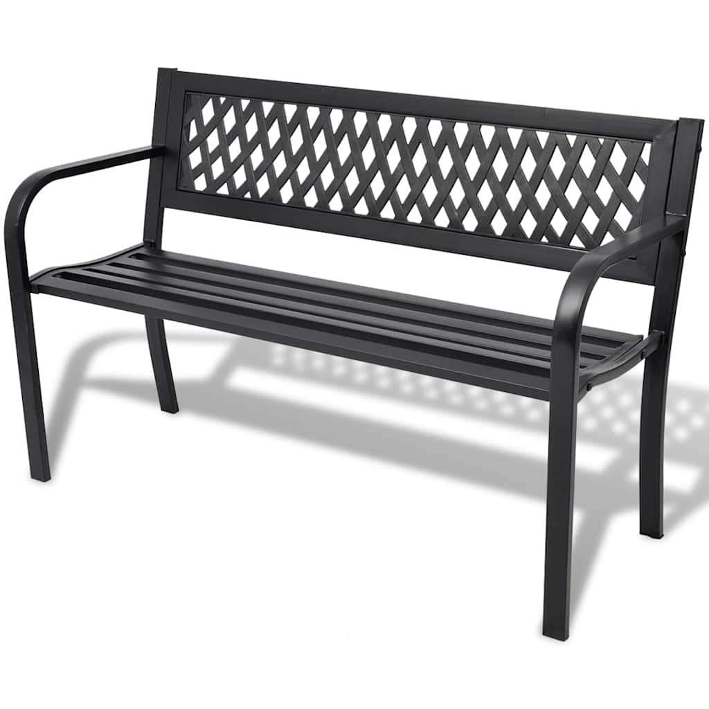 Vidaxl tuinbank 118 cm staal zwart