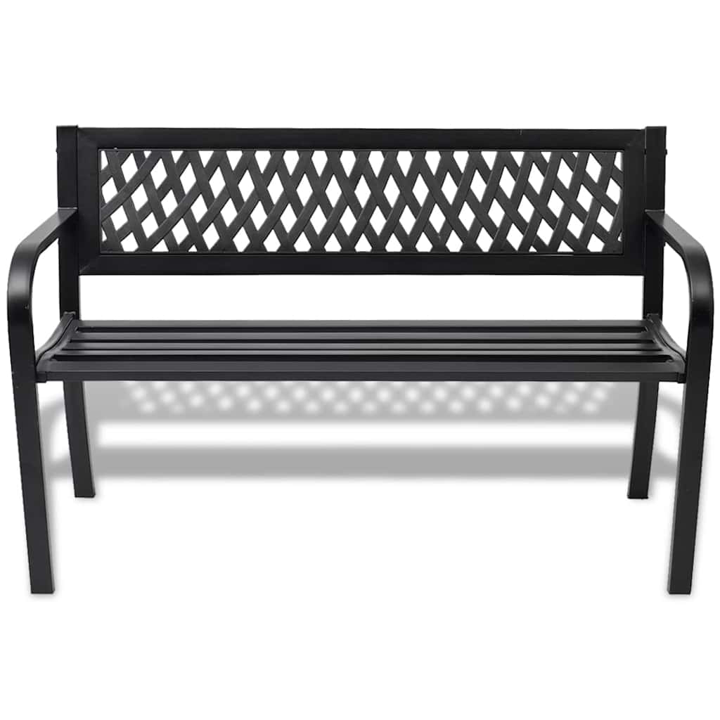 Vidaxl tuinbank 118 cm staal zwart