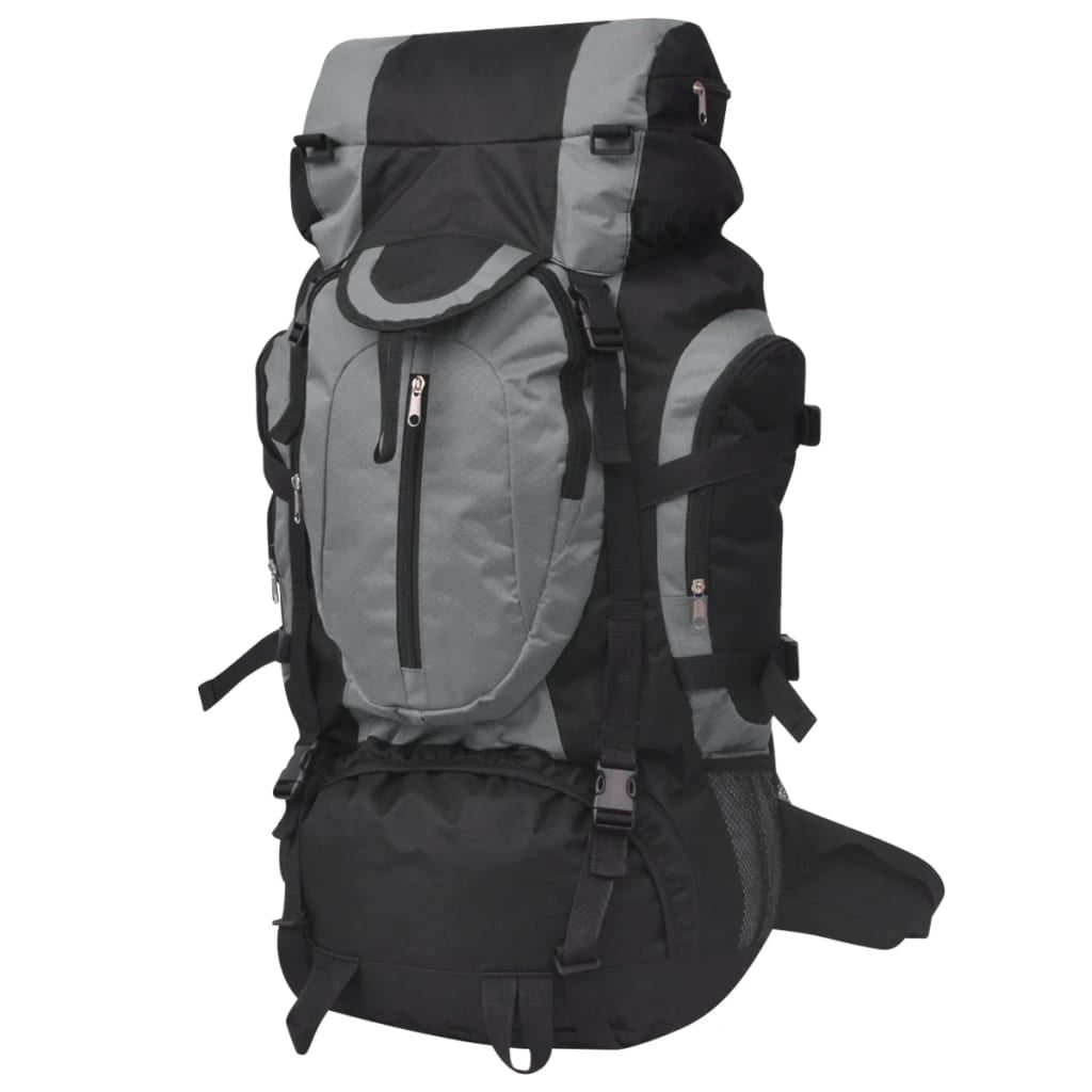 Vidaxl Backpack Hiking XXL 75 L Black and Gray