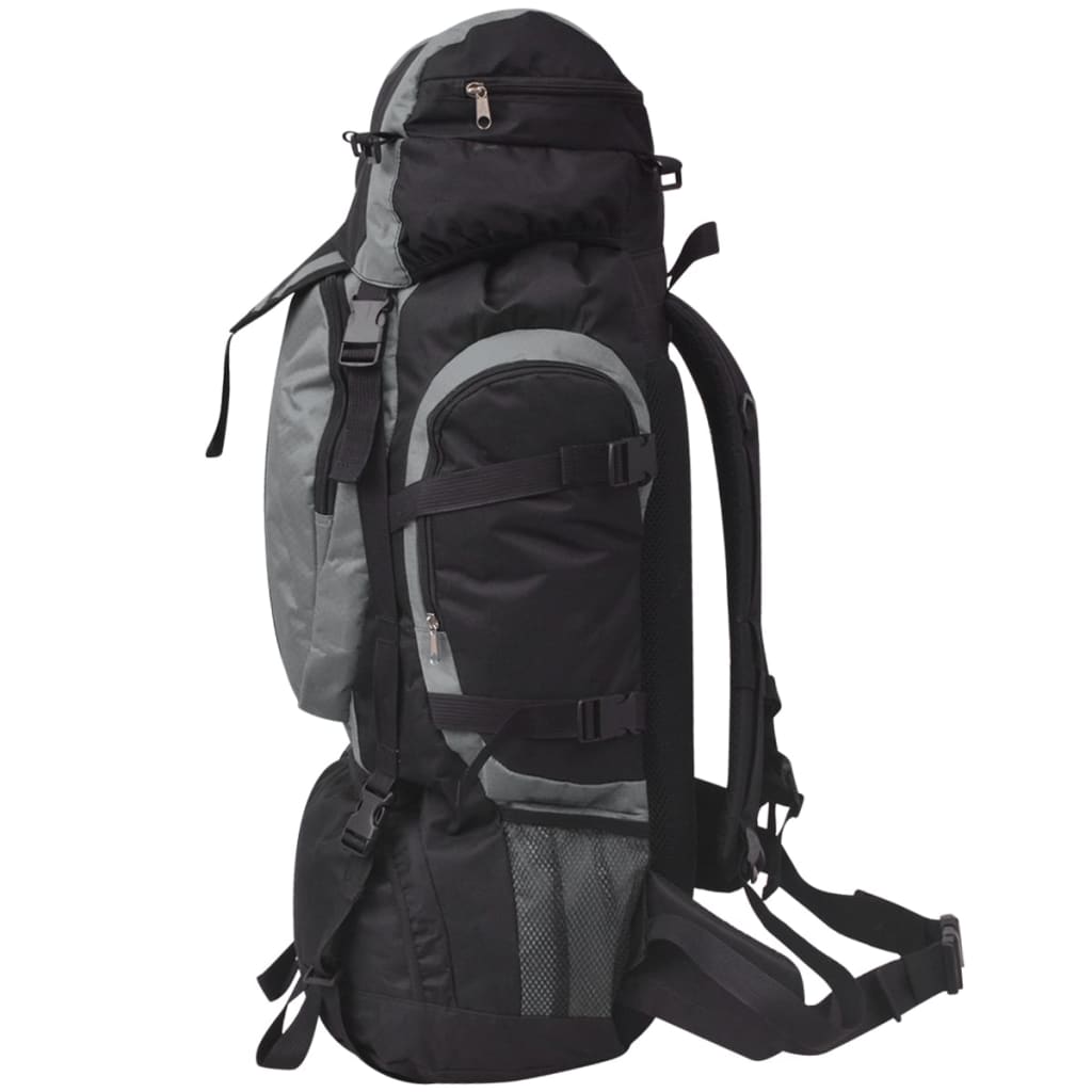 Vidaxl Backpack Hiking XXL 75 L Black and Gray