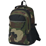 Vidaxl Backpack for school 40 L Black and Camouflage