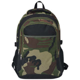 Vidaxl Backpack for school 40 L Black and Camouflage