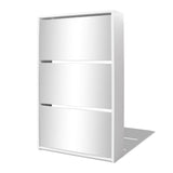 Vidaxl Shoe Cabinet Three Layer se zrcadlem 63x17x102,5 cm bílá