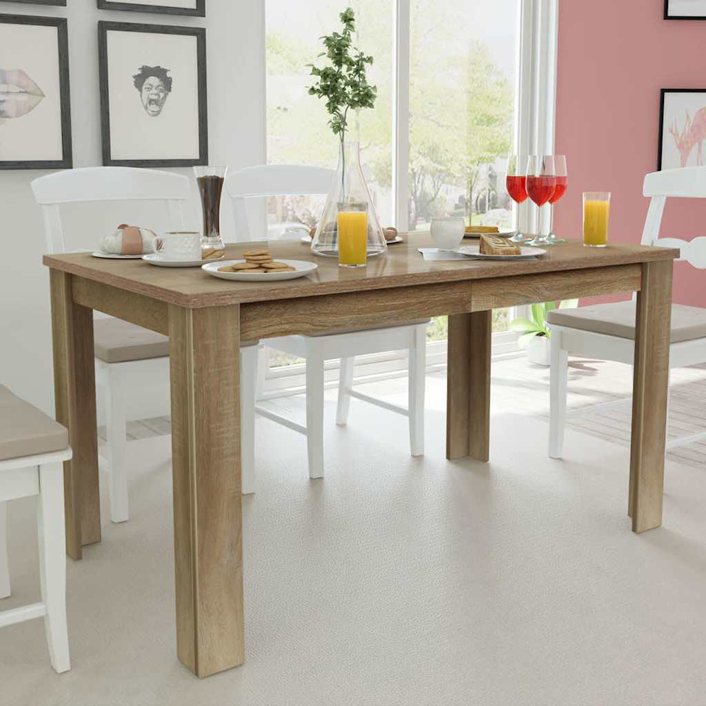 Vidaxl eettafel 140x80x75 cm eikenkleurig
