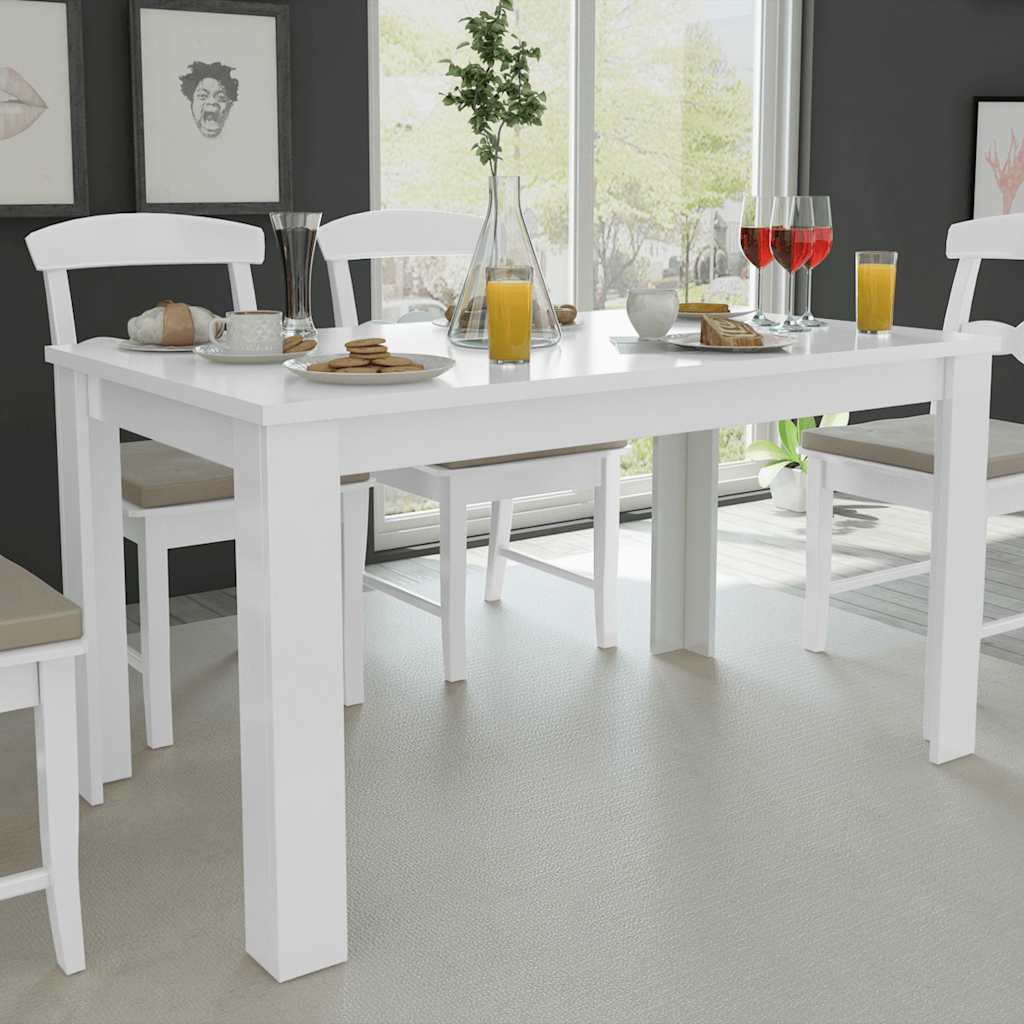 Vidaxl eettafel 140x80x75 cm wit