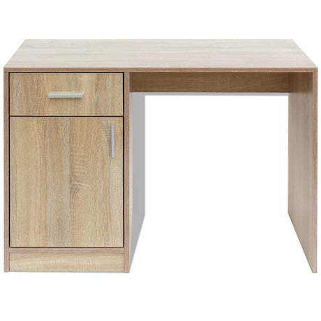 Vidaxl bureau met lade en kastje 100x40x73 cm eiken
