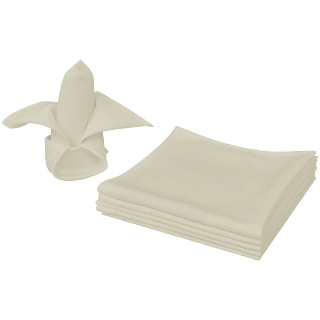 Vidaxl Napkins 25 pièces crème 50x50 cm