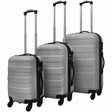 Vidaxl 3-delige kofferset hard 45,5 55 66 cm zilverkleurig