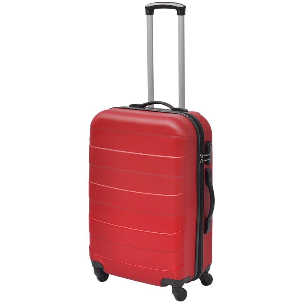 Vidaxl à bagages en 3 parties réglés durs 45,5 55 66 cm rouges