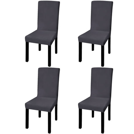 Vidaxl stoelhoezen 4 st stretch recht antracietkleurig