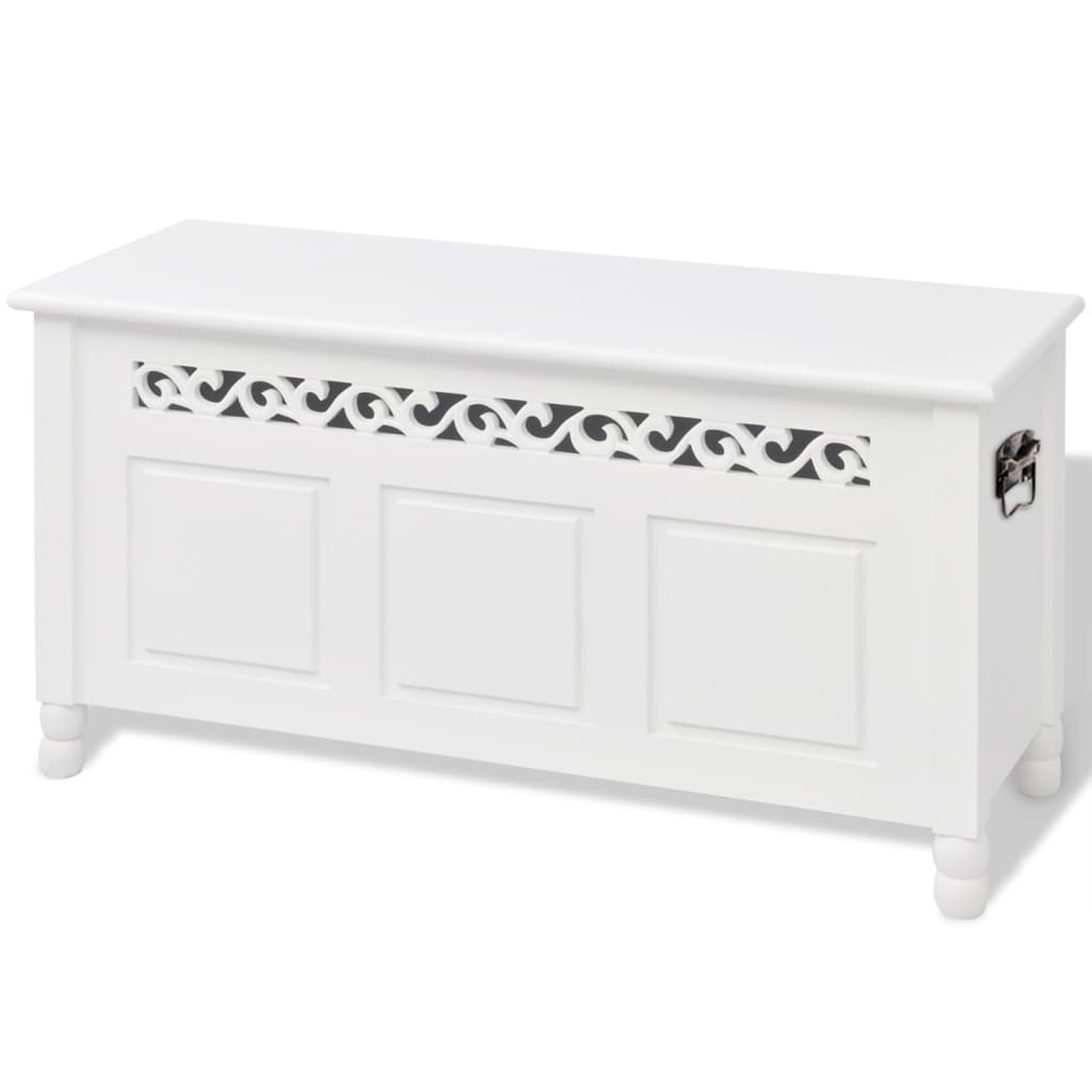 Vidaxl opbergbankje barokstijl mdf wit