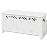Vidaxl opbergbankje barokstijl mdf wit