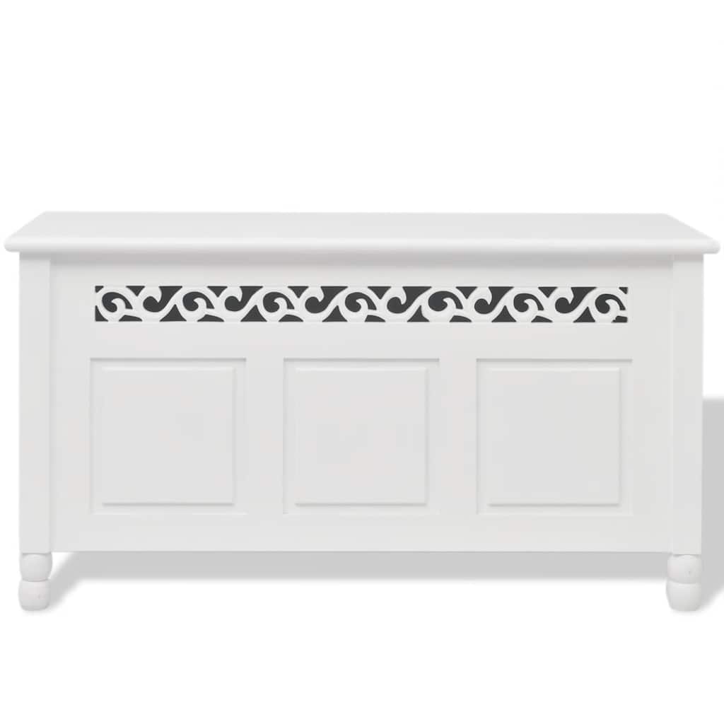 Vidaxl opbergbankje barokstijl mdf wit