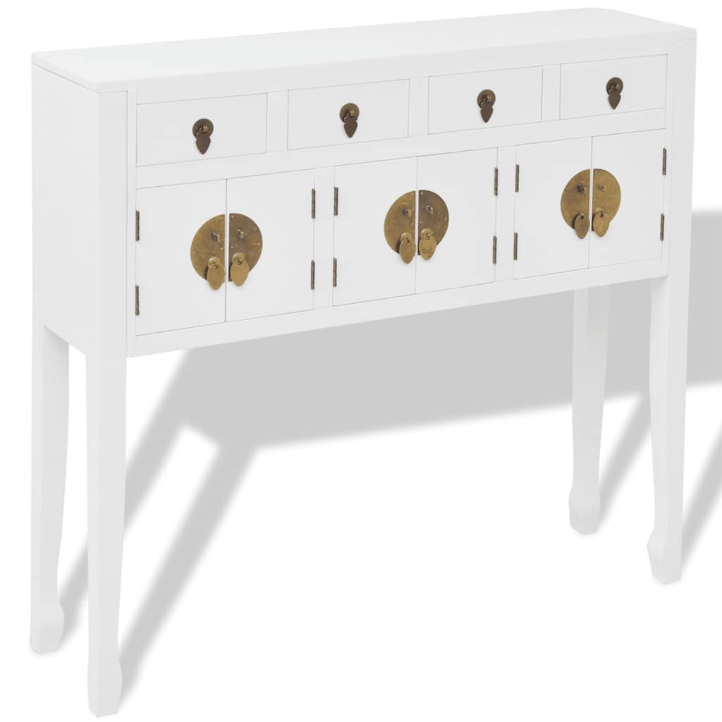 Vidaxl dressoir chinese stijl massief hout wit