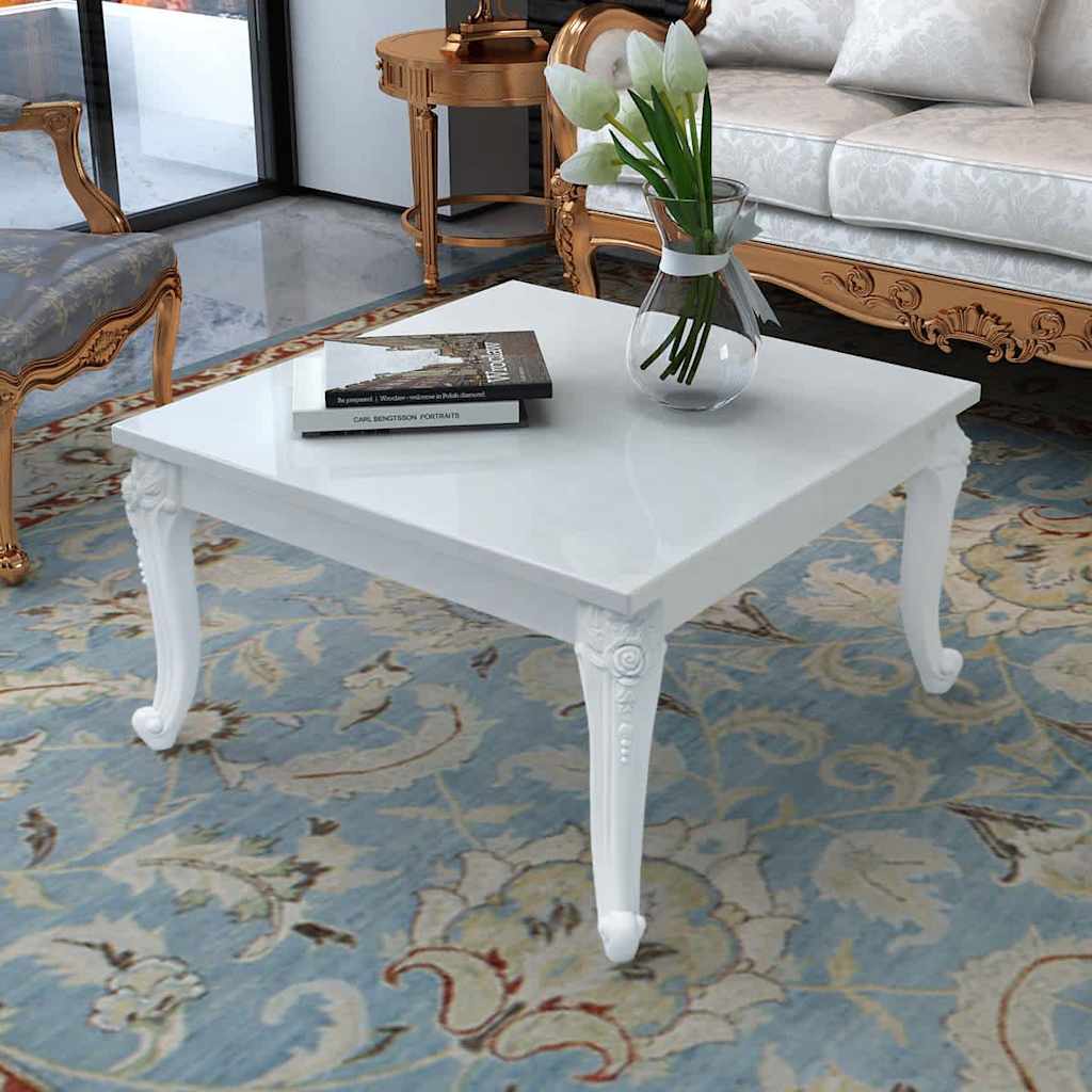 Vidaxl salontafel 80x80x42 cm hoogglans wit