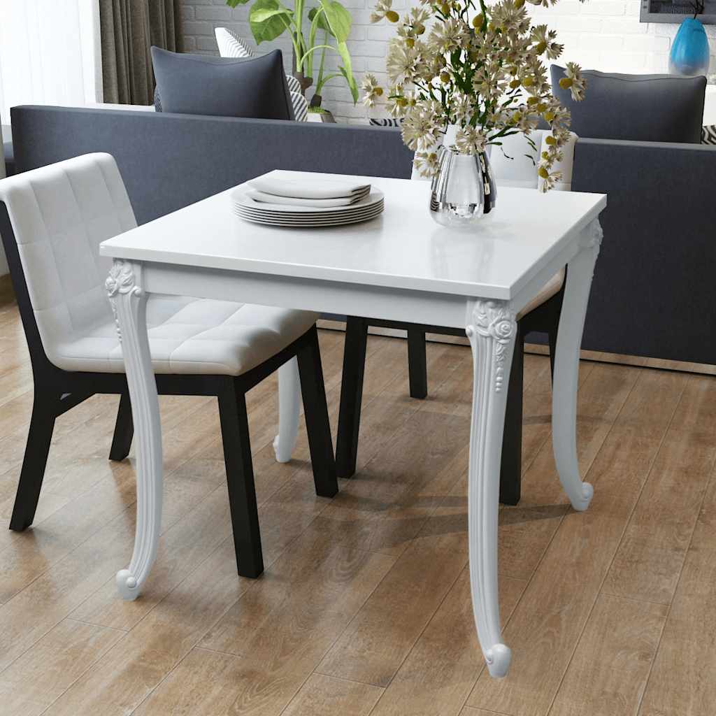 Vidaxl eettafel 80 x 80 x 76 cm hoogglans wit