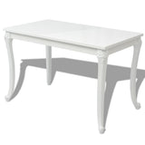 Vidaxl eettafel 116x66x76 cm hoogglans wit