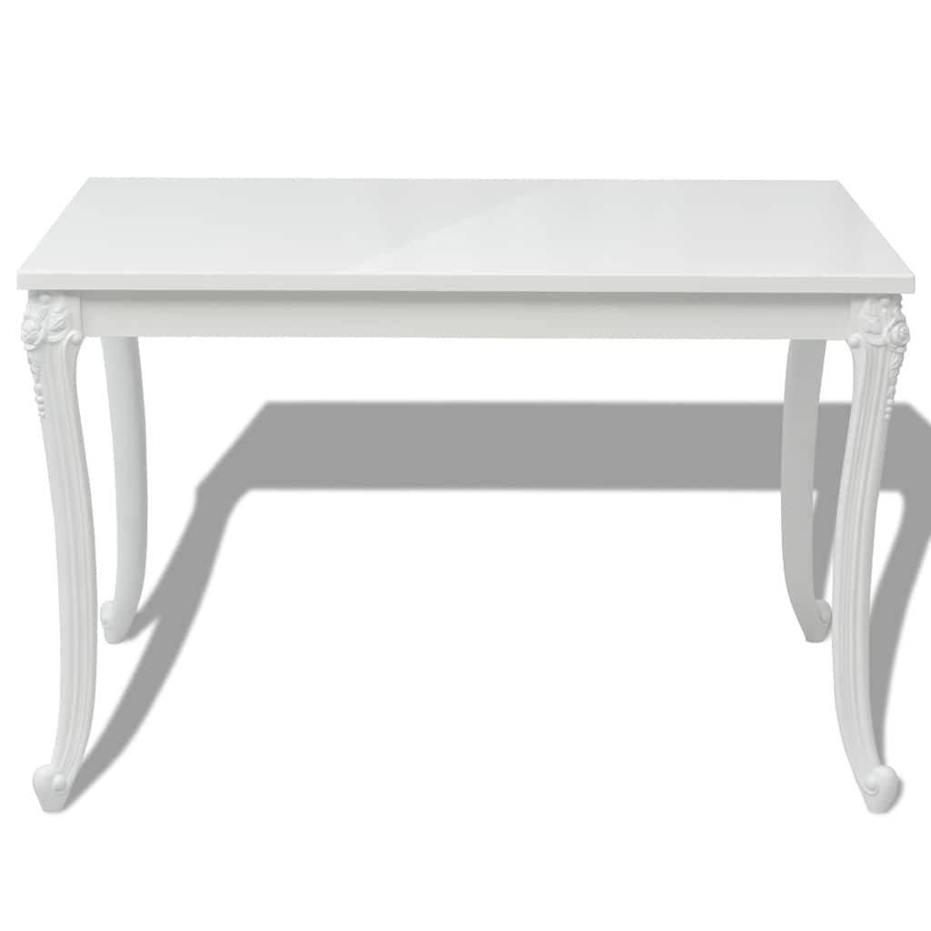 Vidaxl eettafel 116x66x76 cm hoogglans wit