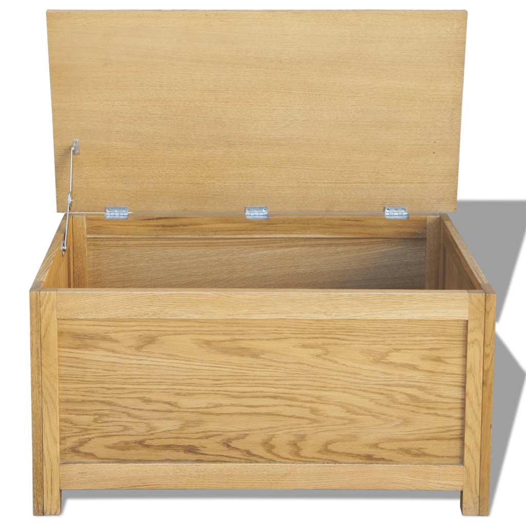 Vidaxl opbergkist 90x45x45 cm massief eikenhout