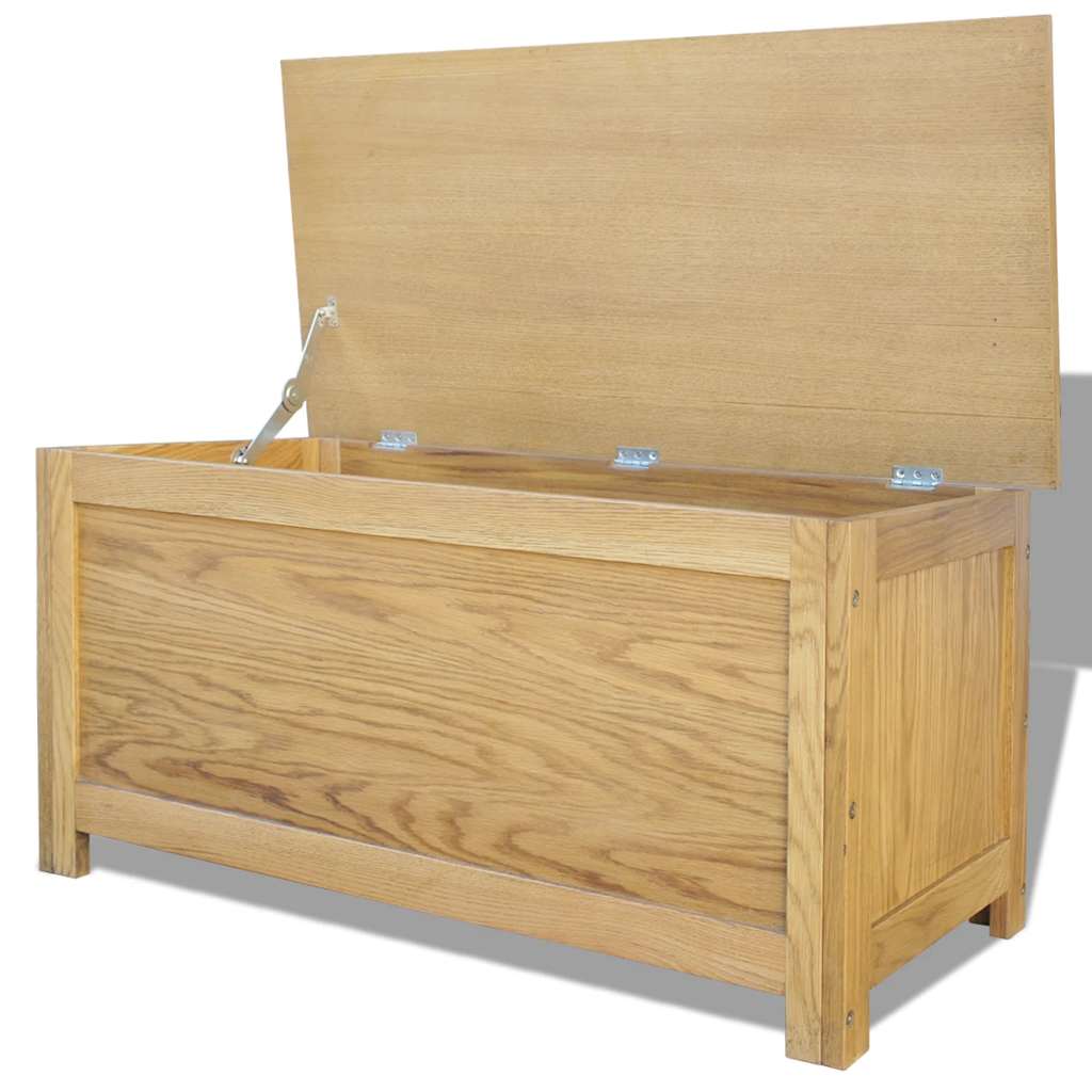 Vidaxl opbergkist 90x45x45 cm massief eikenhout