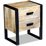 Vidaxl bijzettafel met 2 lades 43x33x51 cm massief mangohout