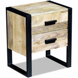 Vidaxl bijzettafel met 2 lades 43x33x51 cm massief mangohout