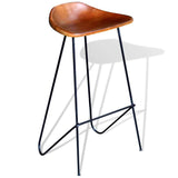 Vidaxl barstoelen 2 st echt leer zwart en bruin