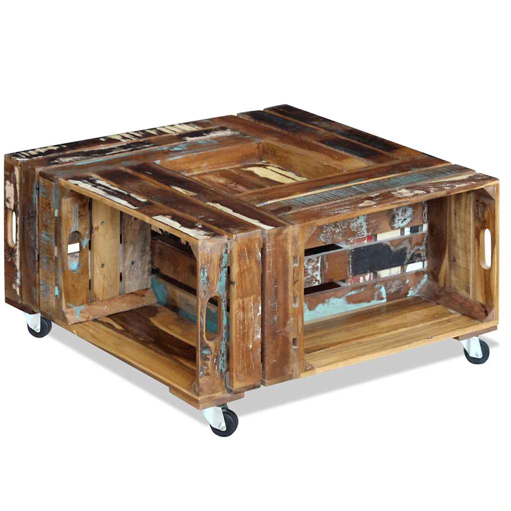 Vidaxl salontafel 70x70x35 cm massief gerecycled hout