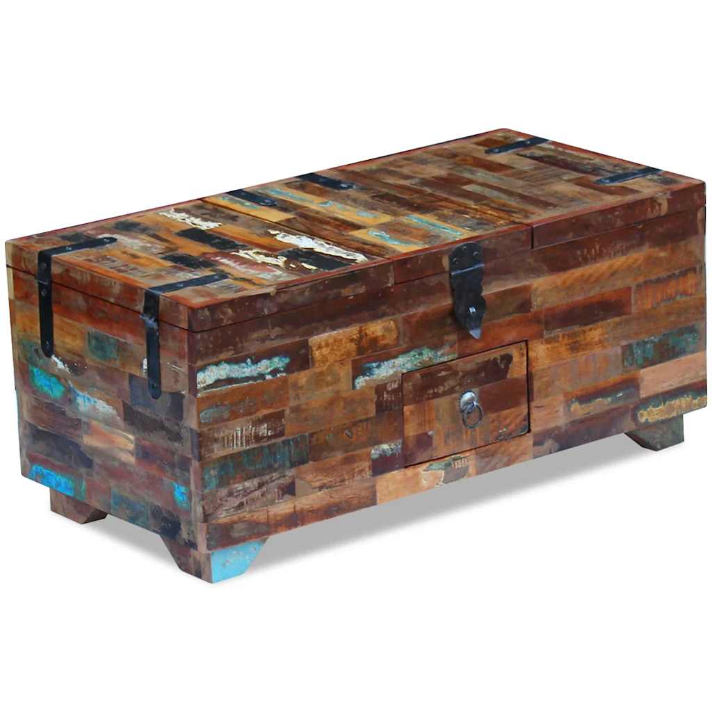 Vidaxl salontafel kist 80x40x35 cm massief gerecycled hout