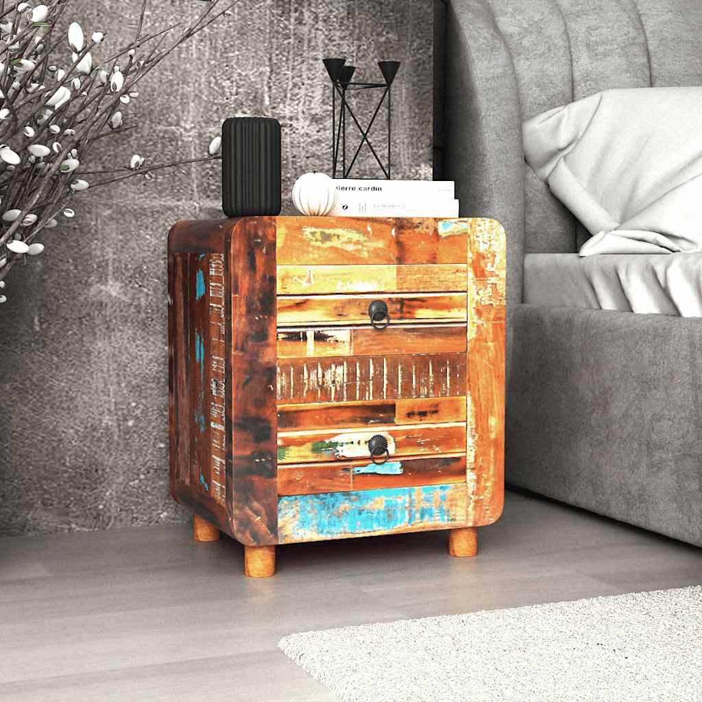 Vidaxl nachtkastje 43x33x51 cm massief gerecycled hout